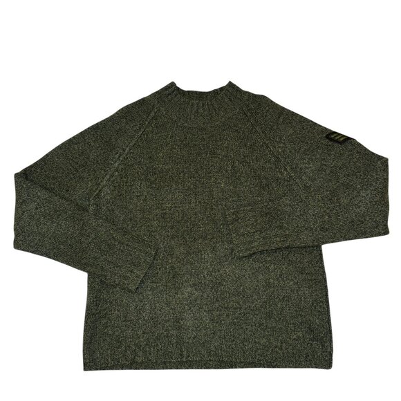 27 Miles Malibu Cashmere Heather Green Military Inspired Mock Neck Sweater Sz M - Picture 1 of 12